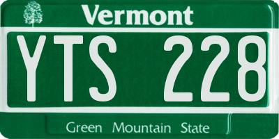VT license plate YTS228
