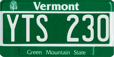 VT license plate YTS230
