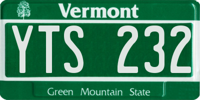 VT license plate YTS232