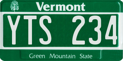 VT license plate YTS234