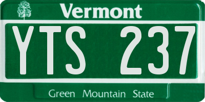VT license plate YTS237