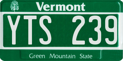 VT license plate YTS239