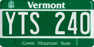 VT license plate YTS240