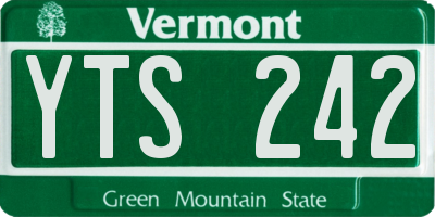VT license plate YTS242