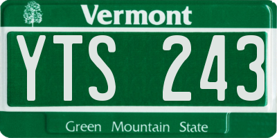 VT license plate YTS243