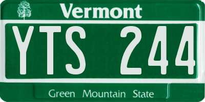 VT license plate YTS244