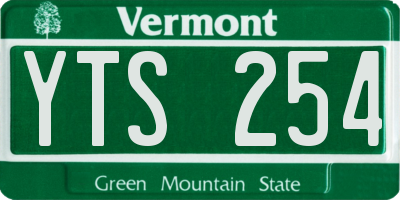 VT license plate YTS254