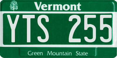 VT license plate YTS255