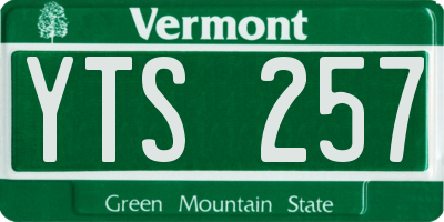 VT license plate YTS257