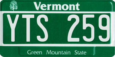 VT license plate YTS259