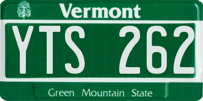 VT license plate YTS262