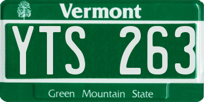 VT license plate YTS263