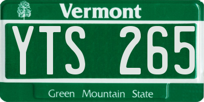 VT license plate YTS265