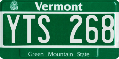 VT license plate YTS268