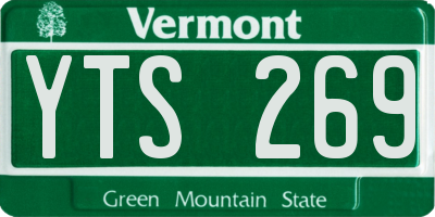 VT license plate YTS269
