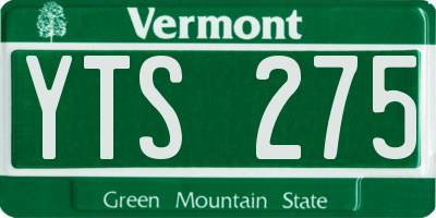 VT license plate YTS275