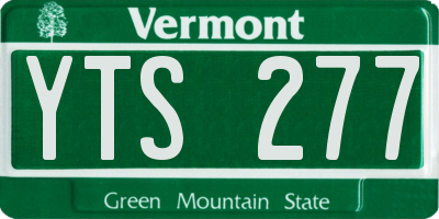 VT license plate YTS277