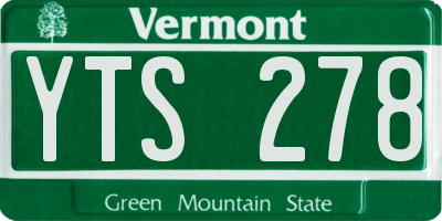 VT license plate YTS278