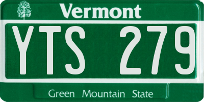 VT license plate YTS279