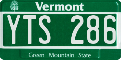 VT license plate YTS286