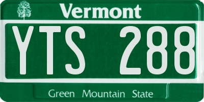VT license plate YTS288