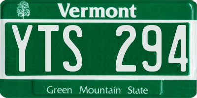 VT license plate YTS294