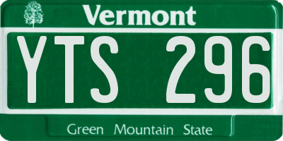 VT license plate YTS296