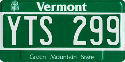 VT license plate YTS299