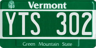 VT license plate YTS302