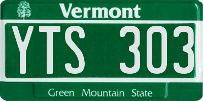 VT license plate YTS303