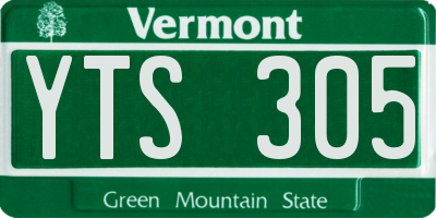 VT license plate YTS305