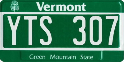 VT license plate YTS307