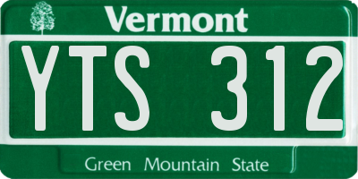 VT license plate YTS312