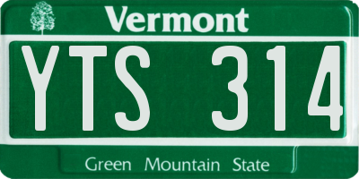 VT license plate YTS314