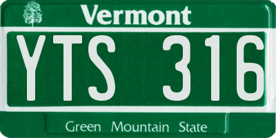 VT license plate YTS316