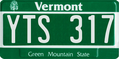 VT license plate YTS317