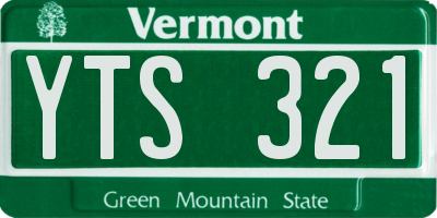 VT license plate YTS321