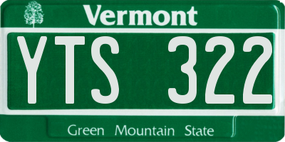 VT license plate YTS322