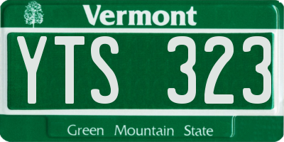 VT license plate YTS323