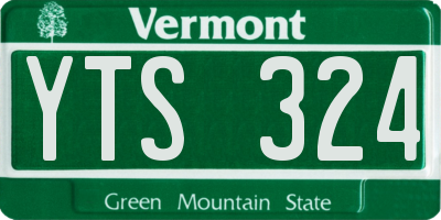 VT license plate YTS324