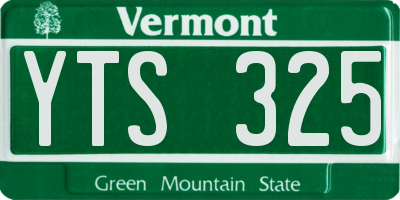 VT license plate YTS325