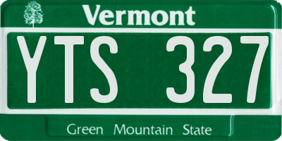 VT license plate YTS327