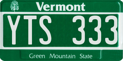 VT license plate YTS333