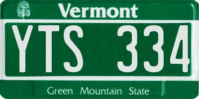 VT license plate YTS334
