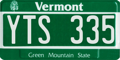 VT license plate YTS335