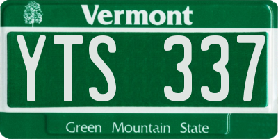 VT license plate YTS337