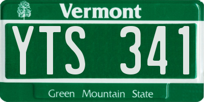 VT license plate YTS341