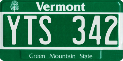 VT license plate YTS342