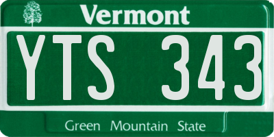 VT license plate YTS343