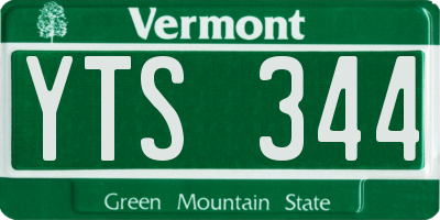 VT license plate YTS344